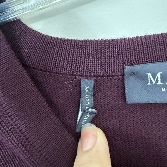 Maerz Muenchen Burgundy 100% Virgin Wool Sweater Men’s Preppy Old Money Sz 52 - Picture 3 of 9